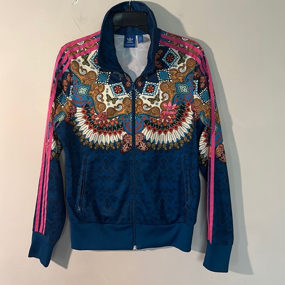ADIDAS Originals x Farm Rio Butterfly Mosaic Track Zip Jacket women size Large - Picture 7 of 12